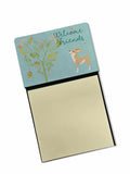 Welcome Friends Brown White Chihuahua Watercolor Sticky Note Holder Refillable Dispenser Desk Accessory 3x3 Pad Gift
