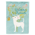 Welcome Friends White Chihuahua House Flag 28x40 Porch Sleeve Pole Decorative Outside Yard Banner Artwork Wall Hanging, Polyester