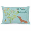 Welcome Friends Red Dachshund Standard Pillowcase Lightweight Super Soft Easy Care Decorative Artwork Pillowcase, Standard