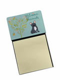 Welcome Friends Black French Bulldog Watercolor Sticky Note Holder Refillable Dispenser Desk Accessory 3x3 Pad Gift