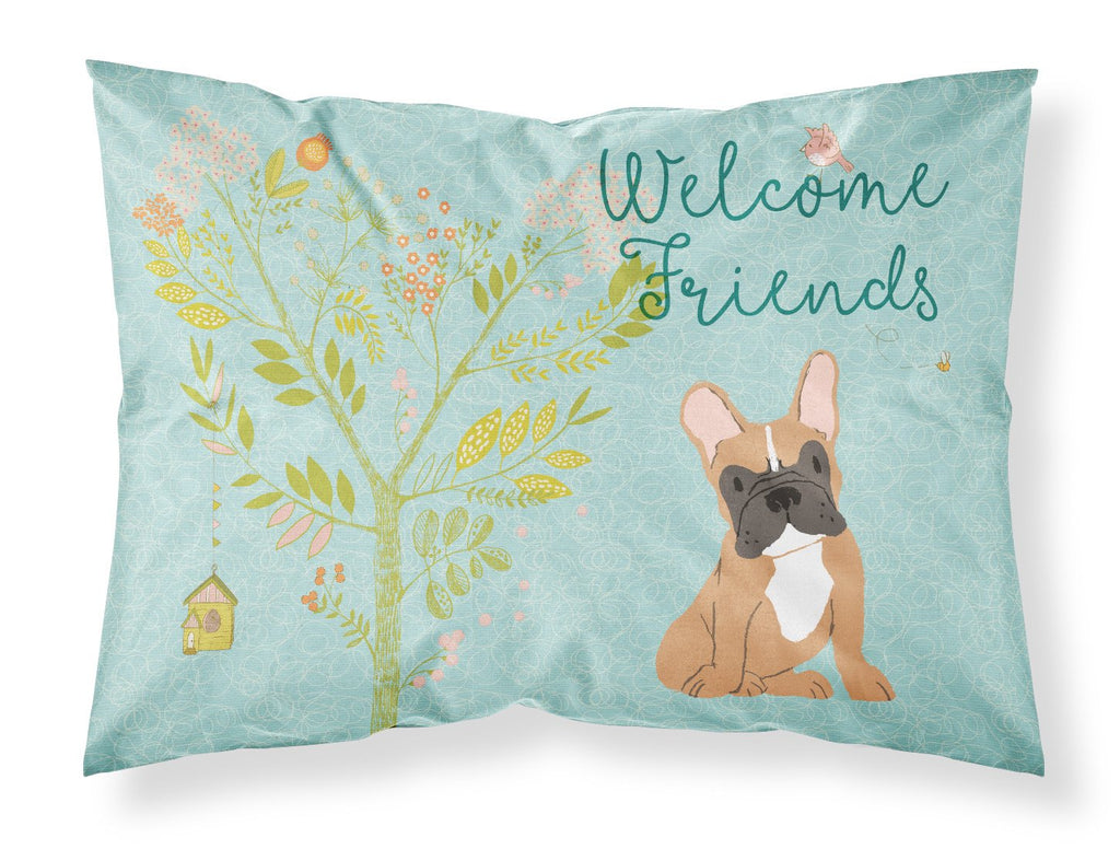 Welcome Friends Fawn French Bulldog Standard Pillowcase Lightweight Super Soft Easy Care Decorative Artwork Pillowcase, Standard