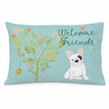 Welcome Friends Piebald French Bulldog Standard Pillowcase Lightweight Super Soft Easy Care Decorative Artwork Pillowcase, Standard