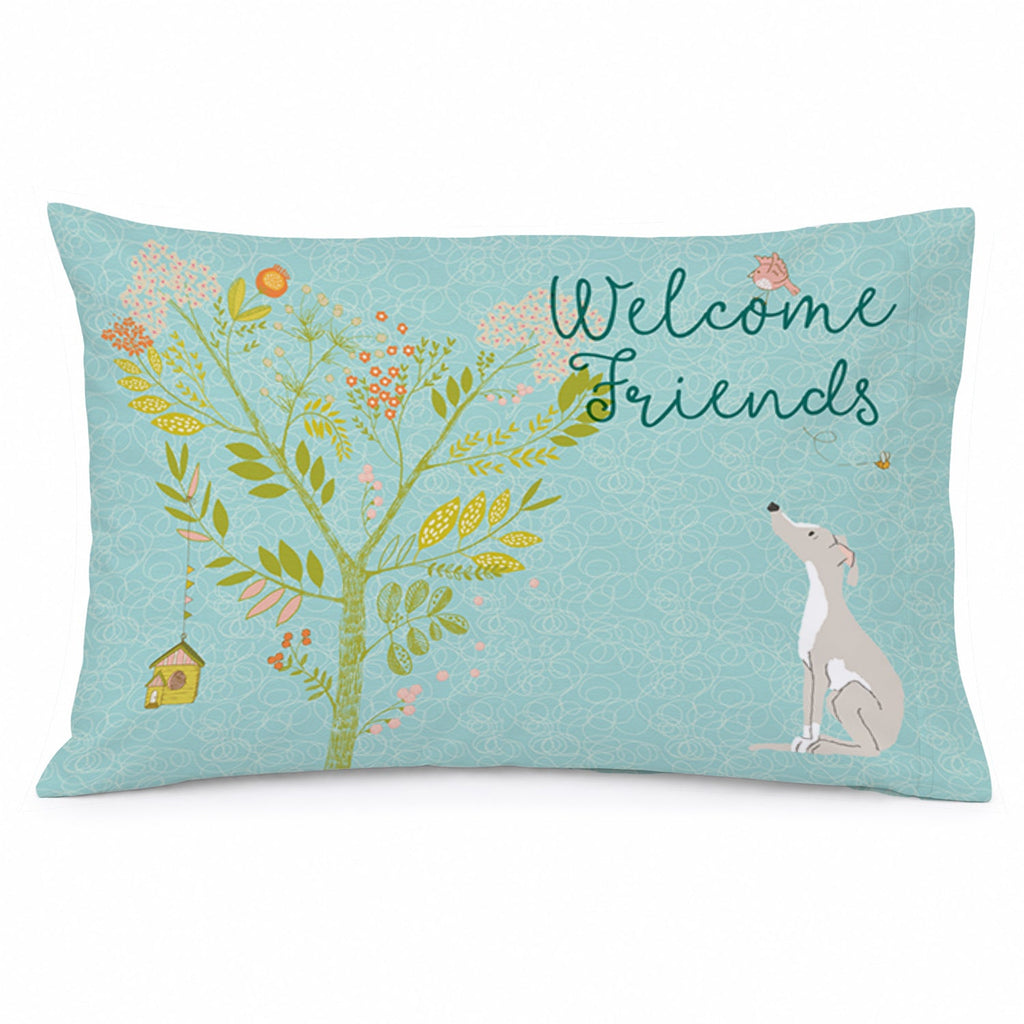 Welcome Friends Italian Greyhound Standard Pillowcase Lightweight Super Soft Easy Care Decorative Artwork Pillowcase, Standard