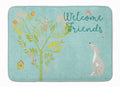 Welcome Friends Italian Greyhound Memory Foam Kitchen Mat Machine Washable Anti-Fatigue Cushion Comfort Bath or Kitchen Rug