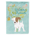 Welcome Friends Jack Russell Terrier Puppy House Flag 28x40 Porch Sleeve Pole Decorative Outside Yard Banner Artwork Wall Hanging, Polyester