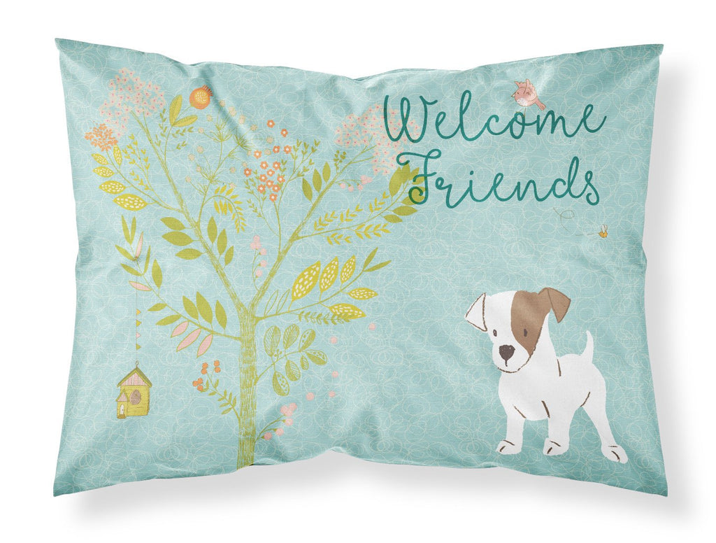 Welcome Friends Jack Russell Terrier Puppy Standard Pillowcase Lightweight Super Soft Easy Care Decorative Artwork Pillowcase, Standard