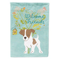 Welcome Friends Jack Russell Terrier Puppy House Flag 28x40 Porch Sleeve Pole Decorative Outside Yard Banner Artwork Wall Hanging, Polyester