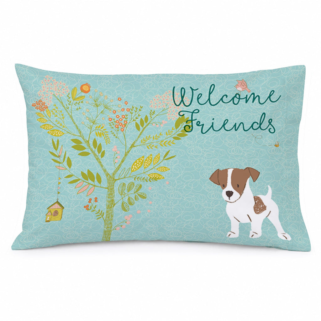 Welcome Friends Jack Russell Terrier Puppy Standard Pillowcase Lightweight Super Soft Easy Care Decorative Artwork Pillowcase, Standard
