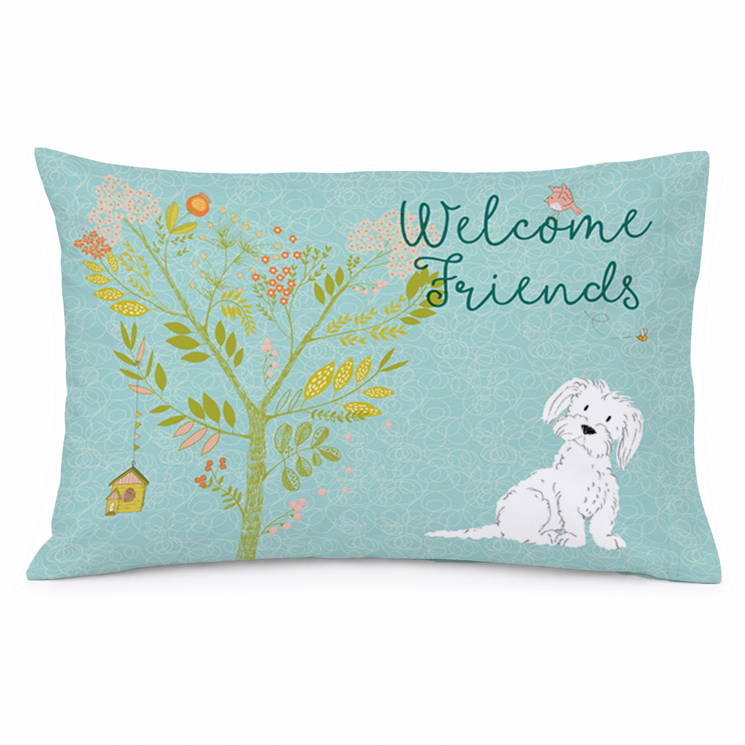 Welcome Friends Maltese Standard Pillowcase Lightweight Super Soft Easy Care Decorative Artwork Pillowcase, Standard