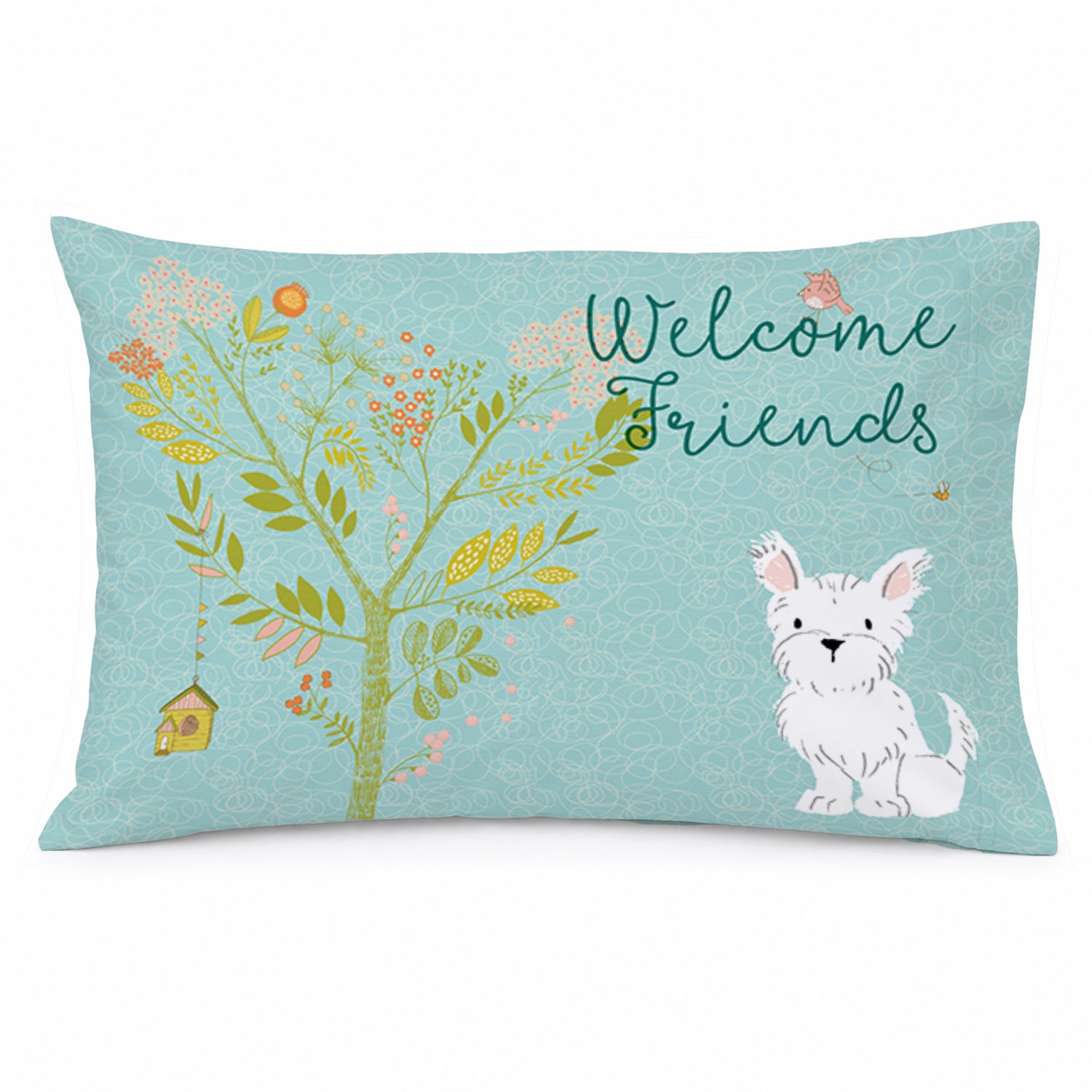 Welcome Friends Westie Standard Pillowcase Lightweight Super Soft Easy Care Decorative Artwork Pillowcase, Standard