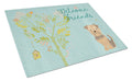 Welcome Friends Yorkie Natural Ears Cutting Board Tempered Glass Kitchen Cutting Surface, Heat Resistant Chopping, Non-Slip Feet, Food Prep & Serving