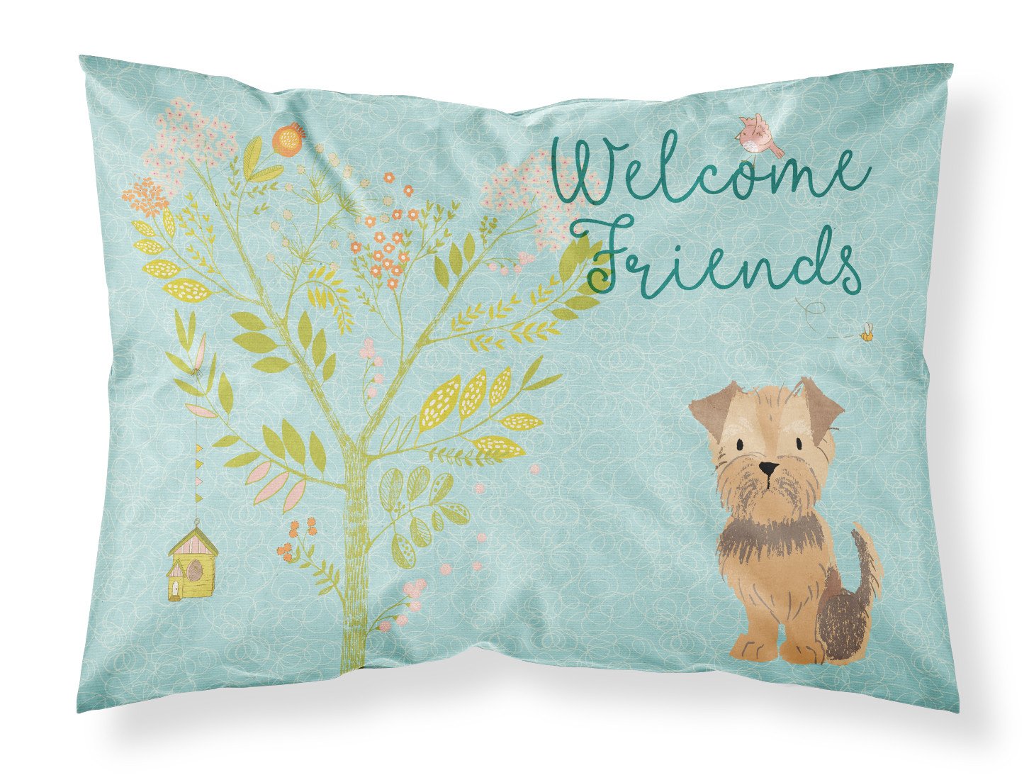 Welcome Friends Yorkie Natural Ears Standard Pillowcase Lightweight Super Soft Easy Care Decorative Artwork Pillowcase, Standard