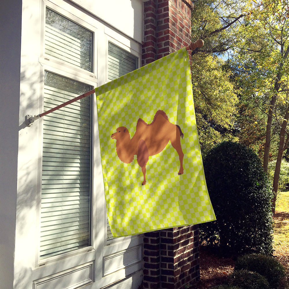 Bactrian Camel Green House Flag 28x40 Porch Sleeve Pole Decorative Outside Yard Banner Artwork Wall Hanging, Polyester