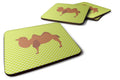 Bactrian Camel Green Foam Coasters Set of 4 Cup Coasters for Indoor Outdoor, Tabletop Protection, Anti Slip, Mouse pad Material