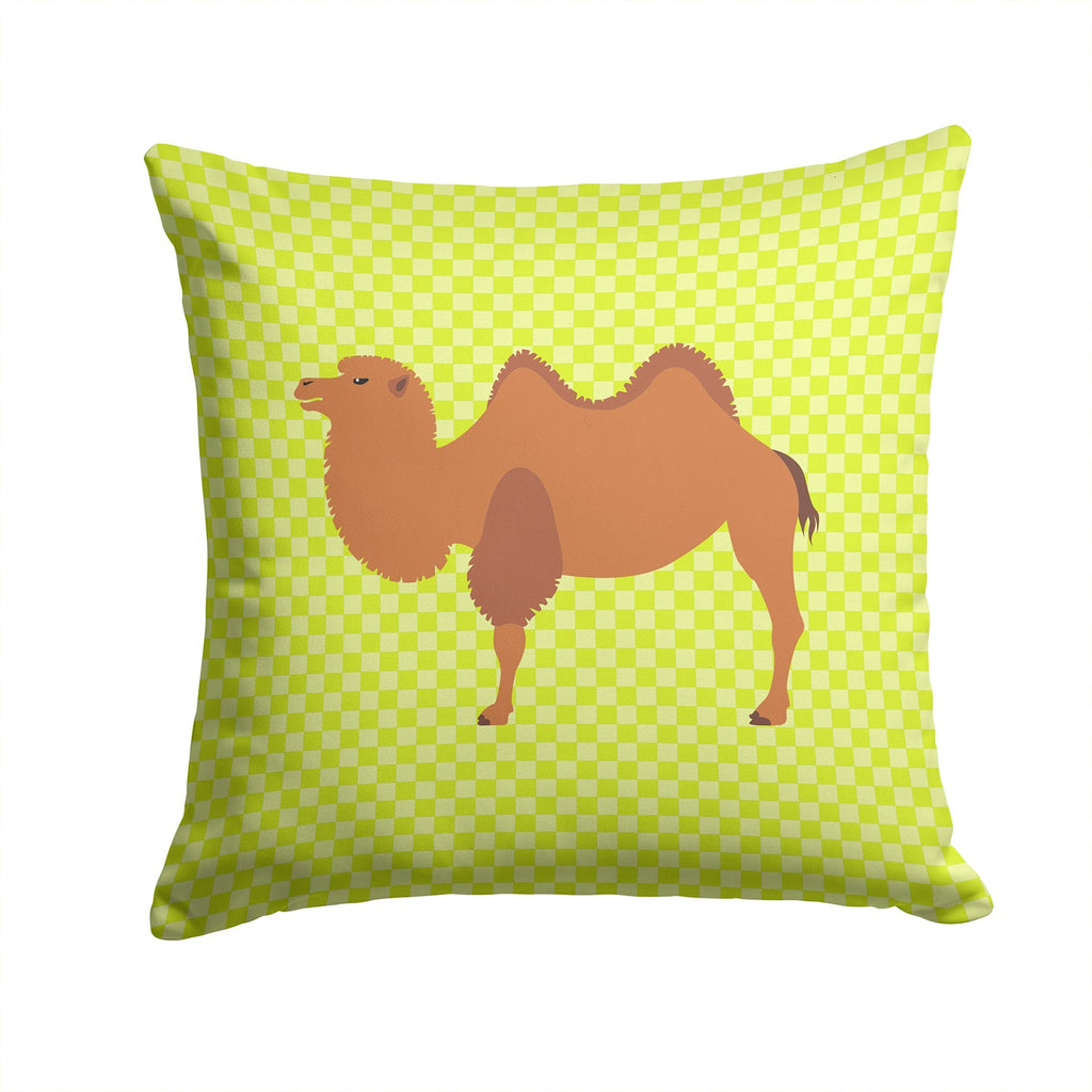Bactrian Camel Green Decorative Throw Pillow 14x14 Indoor Outdoor Accent Cushion, Fabric Cover with Insert for Sofa, Bed, Porch & Living Room