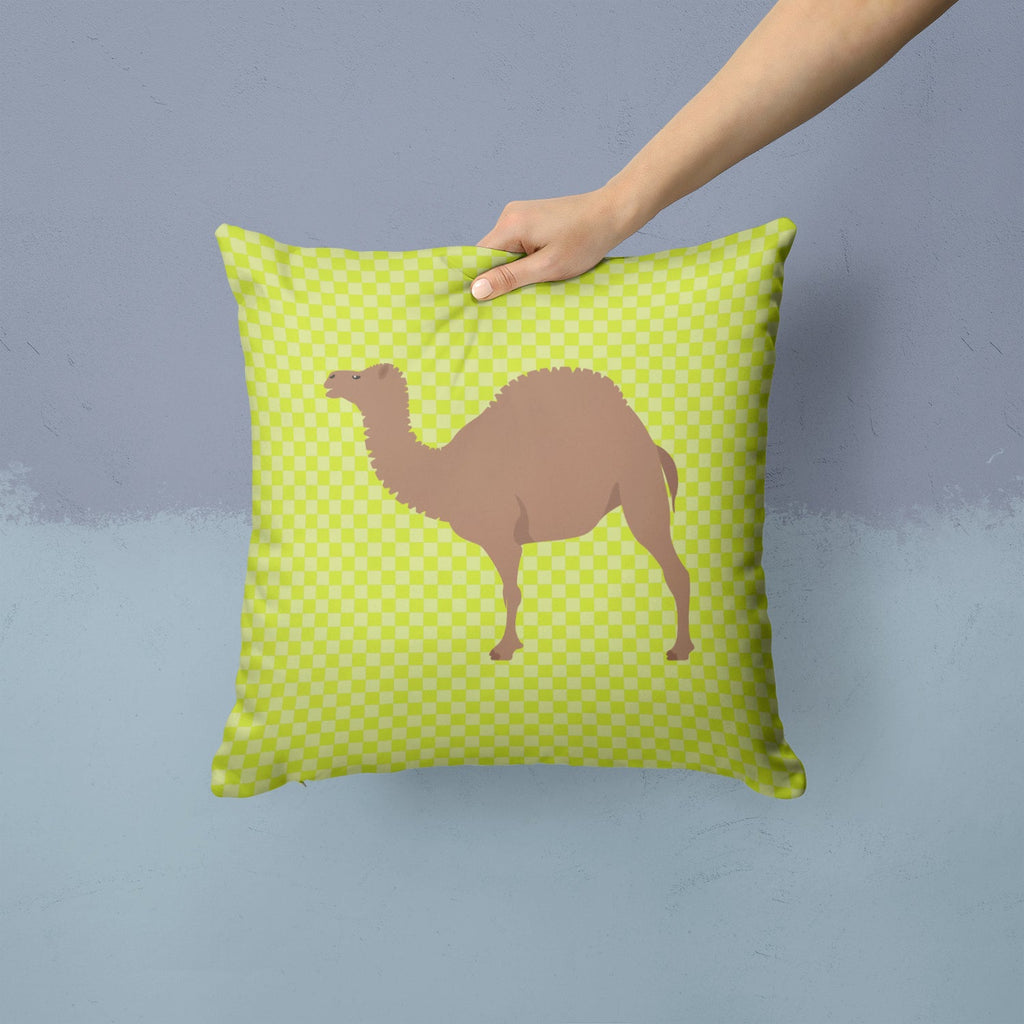 F1 Hybrid Camel Green Decorative Throw Pillow 14x14 Indoor Outdoor Accent Cushion, Fabric Cover with Insert for Sofa, Bed, Porch & Living Room