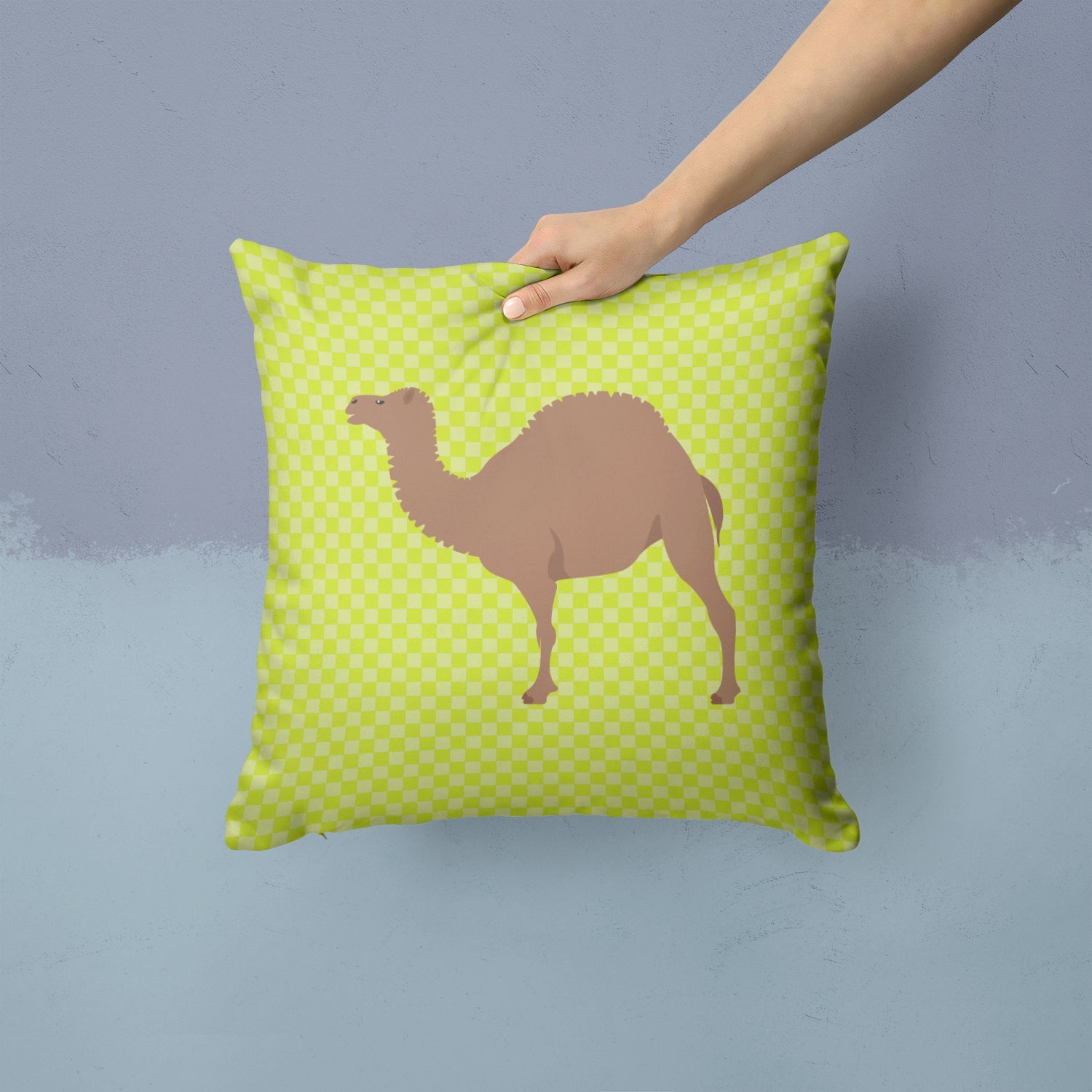 F1 Hybrid Camel Green Decorative Throw Pillow 14x14 Indoor Outdoor Accent Cushion, Fabric Cover with Insert for Sofa, Bed, Porch & Living Room