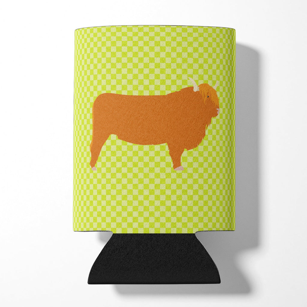 Highland Cow Green Can or Bottle Hugger Cooler Sleeve for Standard 12 oz Cans, Insulated Foam Beer & Soda Can Hugger Reusable