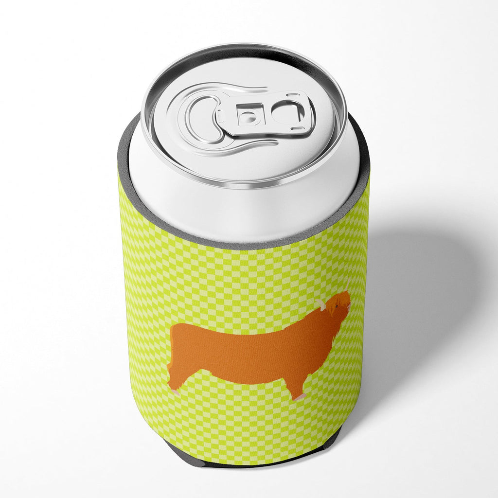 Highland Cow Green Can or Bottle Hugger Cooler Sleeve for Standard 12 oz Cans, Insulated Foam Beer & Soda Can Hugger Reusable