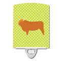 Highland Cow Green Ceramic Night Light Compact, UL-Certified, Ideal for Bedroom, Bathroom, Nursery, Hallway, Kitchen, 6x4x3, Multicolor