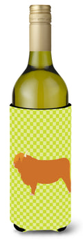 Highland Cow Green Wine Bottle Hugger Gift Sleeve for Standard 750 ml Bottles, Insulated Reusable Also Fits Mini Shot & Pint Bottles