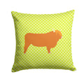 Highland Cow Green Decorative Throw Pillow 14x14 Indoor Outdoor Accent Cushion, Fabric Cover with Insert for Sofa, Bed, Porch & Living Room