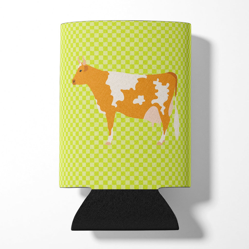Guernsey Cow  Green Can or Bottle Hugger Cooler Sleeve for Standard 12 oz Cans, Insulated Foam Beer & Soda Can Hugger Reusable
