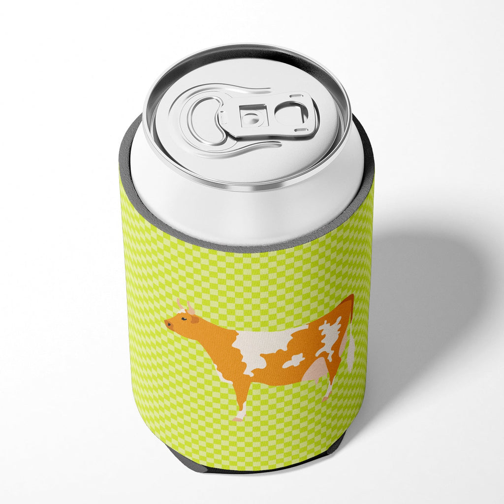 Guernsey Cow  Green Can or Bottle Hugger Cooler Sleeve for Standard 12 oz Cans, Insulated Foam Beer & Soda Can Hugger Reusable