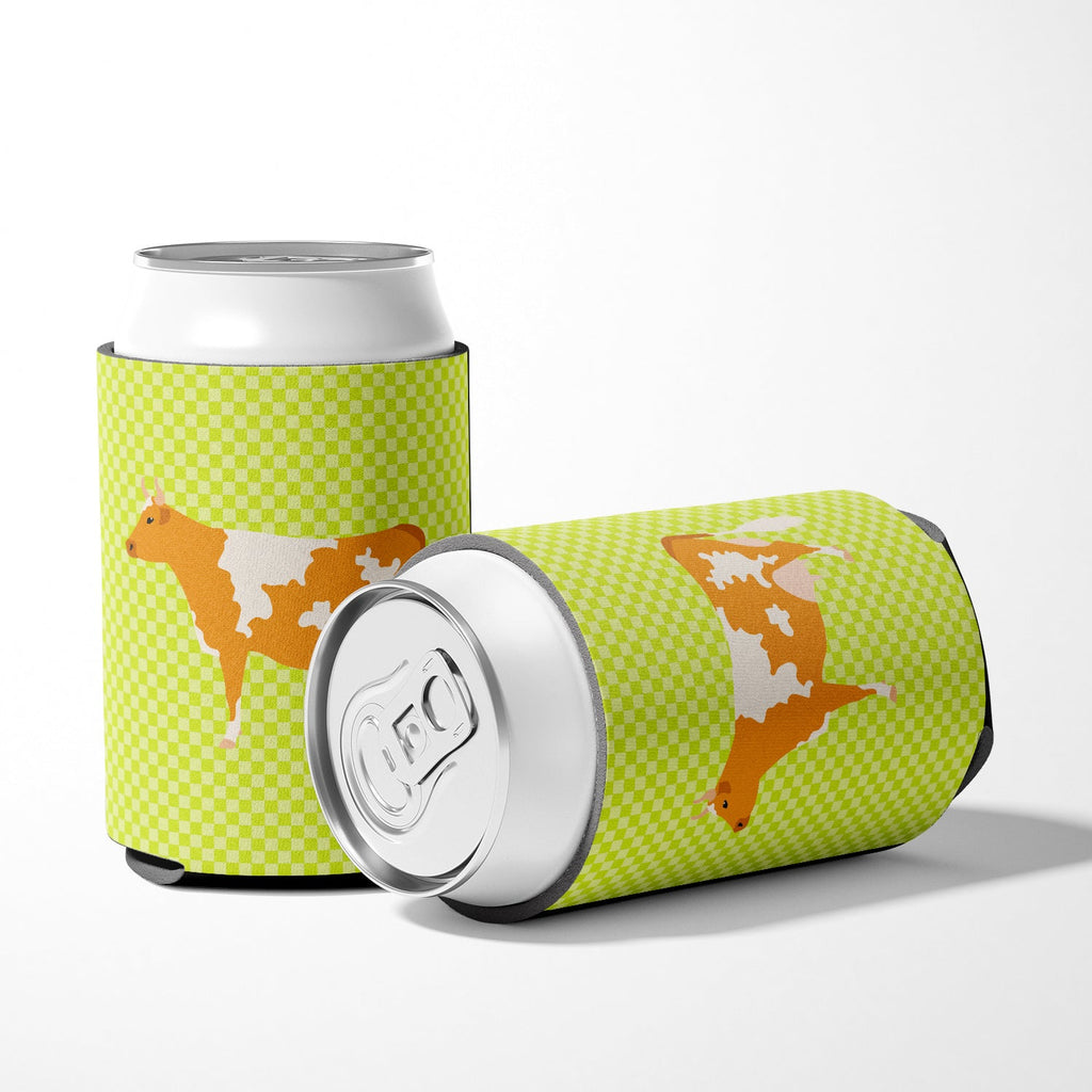 Guernsey Cow  Green Can or Bottle Hugger Cooler Sleeve for Standard 12 oz Cans, Insulated Foam Beer & Soda Can Hugger Reusable
