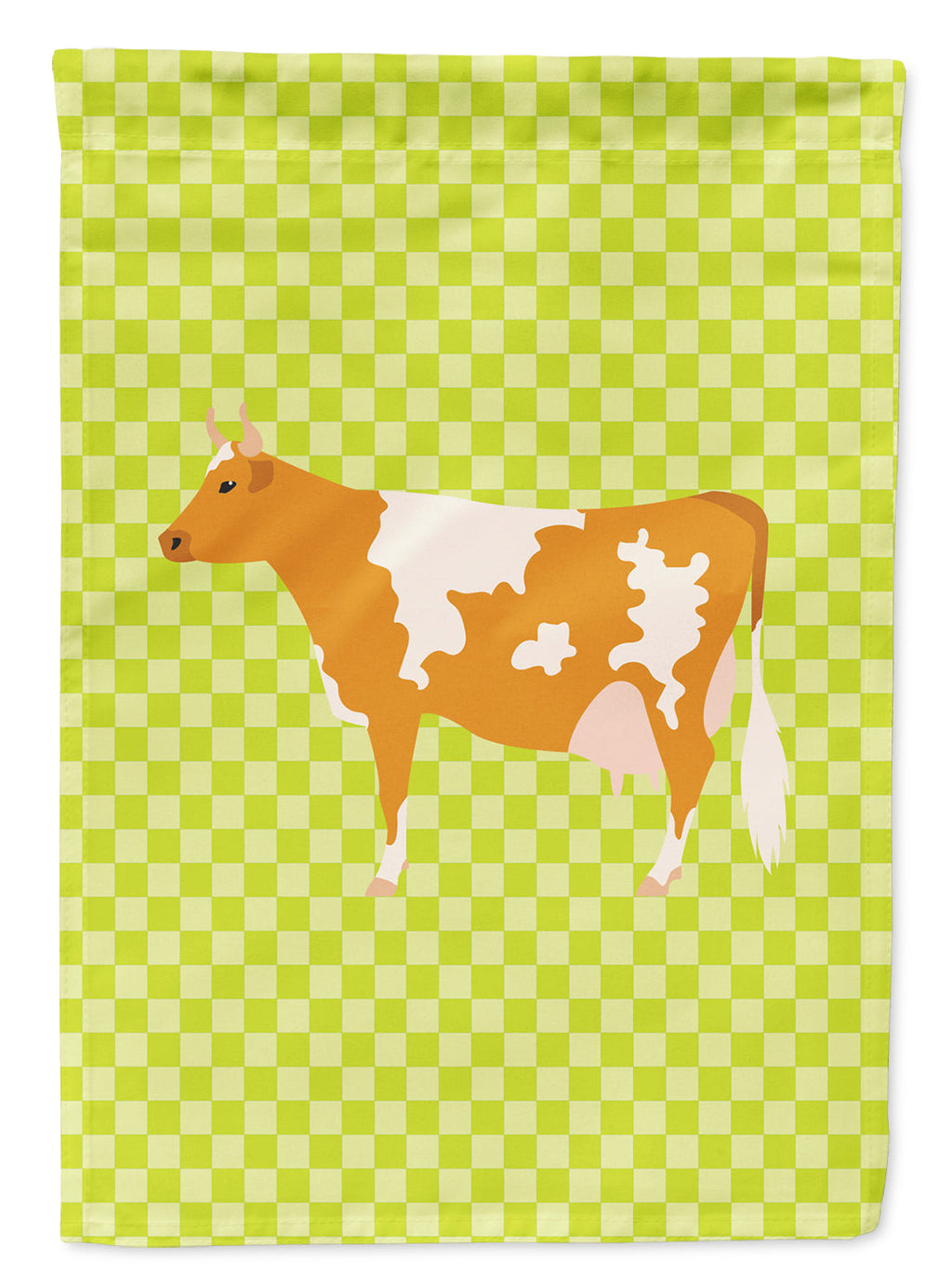 Guernsey Cow  Green House Flag 28x40 Porch Sleeve Pole Decorative Outside Yard Banner Artwork Wall Hanging, Polyester