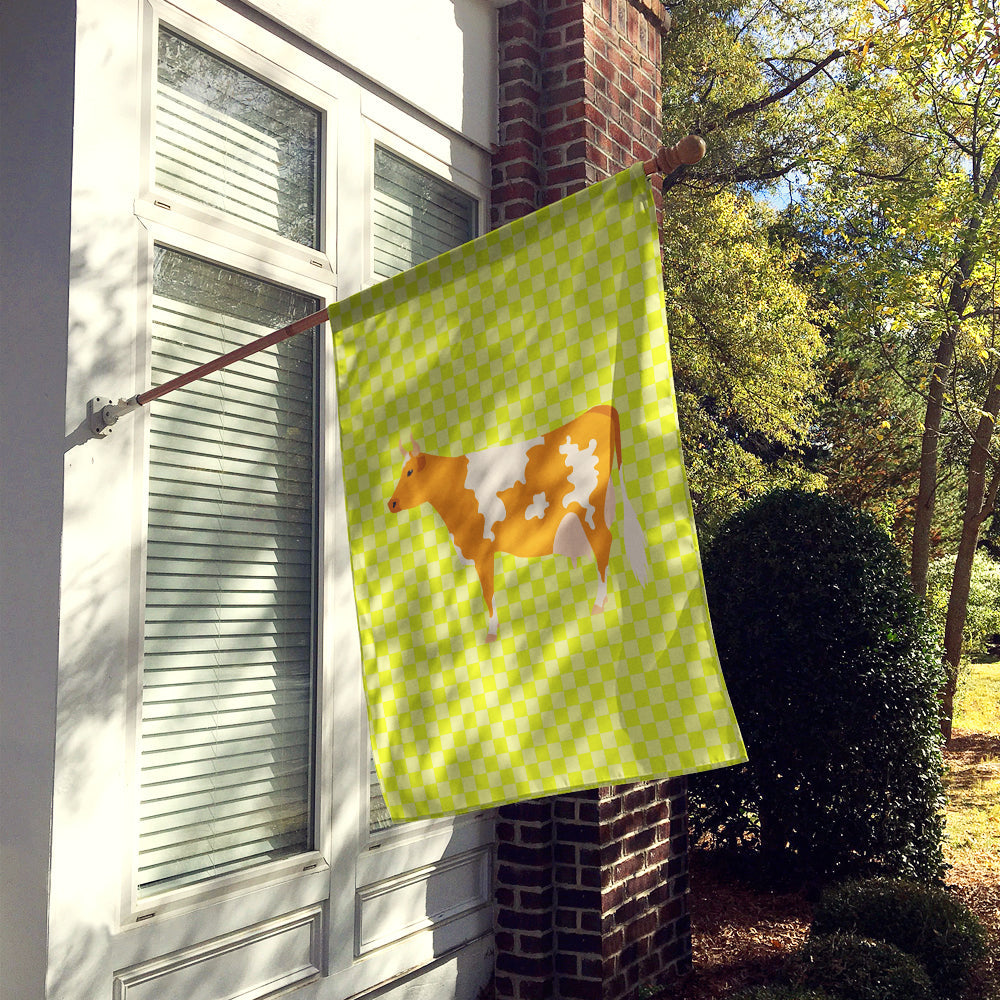 Guernsey Cow  Green House Flag 28x40 Porch Sleeve Pole Decorative Outside Yard Banner Artwork Wall Hanging, Polyester