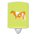 Guernsey Cow  Green Ceramic Night Light Compact, UL-Certified, Ideal for Bedroom, Bathroom, Nursery, Hallway, Kitchen, 6x4x3, Multicolor