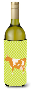 Guernsey Cow  Green Wine Bottle Hugger Gift Sleeve for Standard 750 ml Bottles, Insulated Reusable Also Fits Mini Shot & Pint Bottles