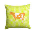 Guernsey Cow  Green Decorative Throw Pillow 14x14 Indoor Outdoor Accent Cushion, Fabric Cover with Insert for Sofa, Bed, Porch & Living Room