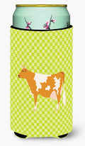 Guernsey Cow  Green Tall Boy Hugger Can Cooler Sleeve Machine Washable Drink Collapsible Insulator Beverage Insulated Holder