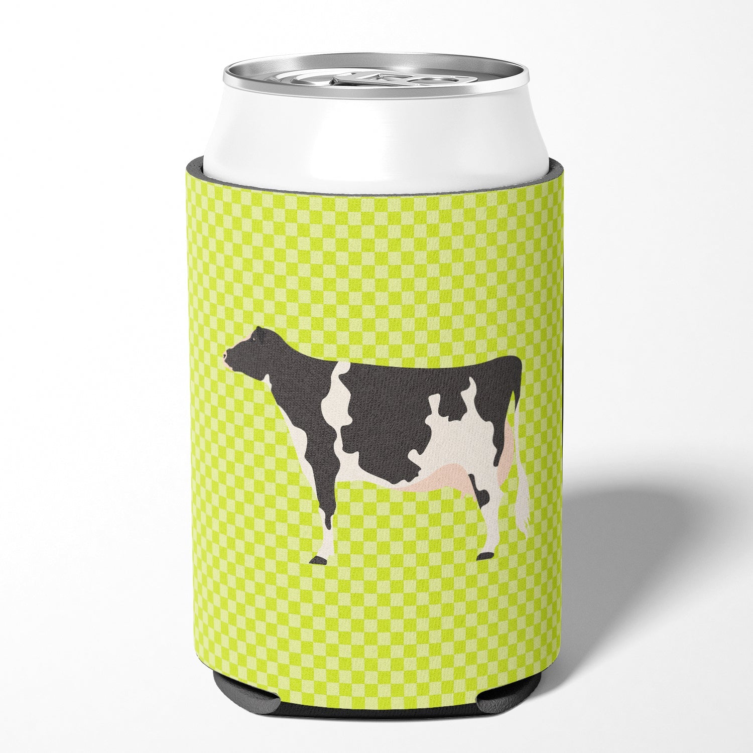 Holstein Cow Green Can or Bottle Hugger Cooler Sleeve for Standard 12 oz Cans, Insulated Foam Beer & Soda Can Hugger Reusable