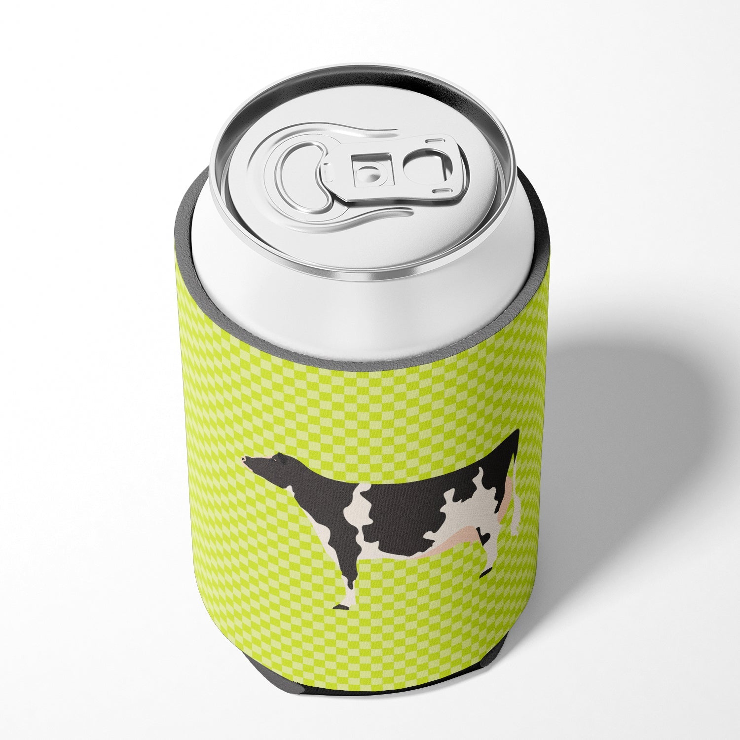 Holstein Cow Green Can or Bottle Hugger Cooler Sleeve for Standard 12 oz Cans, Insulated Foam Beer & Soda Can Hugger Reusable