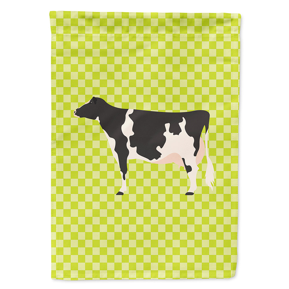Holstein Cow Green House Flag 28x40 Porch Sleeve Pole Decorative Outside Yard Banner Artwork Wall Hanging, Polyester
