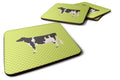 Holstein Cow Green Foam Coasters Set of 4 Cup Coasters for Indoor Outdoor, Tabletop Protection, Anti Slip, Mouse pad Material