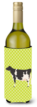 Holstein Cow Green Wine Bottle Hugger Gift Sleeve for Standard 750 ml Bottles, Insulated Reusable Also Fits Mini Shot & Pint Bottles