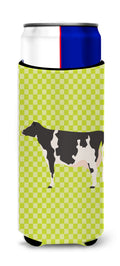 Holstein Cow Green Slim Can Hugger , Insulated Foam Hugger for 12 oz Slim Cans, Beer Bottles & Water Bottles, Printed in USA