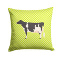 Holstein Cow Green Decorative Throw Pillow 14x14 Indoor Outdoor Accent Cushion, Fabric Cover with Insert for Sofa, Bed, Porch & Living Room