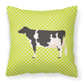 Holstein Cow Green Decorative Throw Pillow 18x18 Indoor Outdoor Accent Cushion, Fabric Cover with Insert for Sofa, Bed, Porch & Living Room
