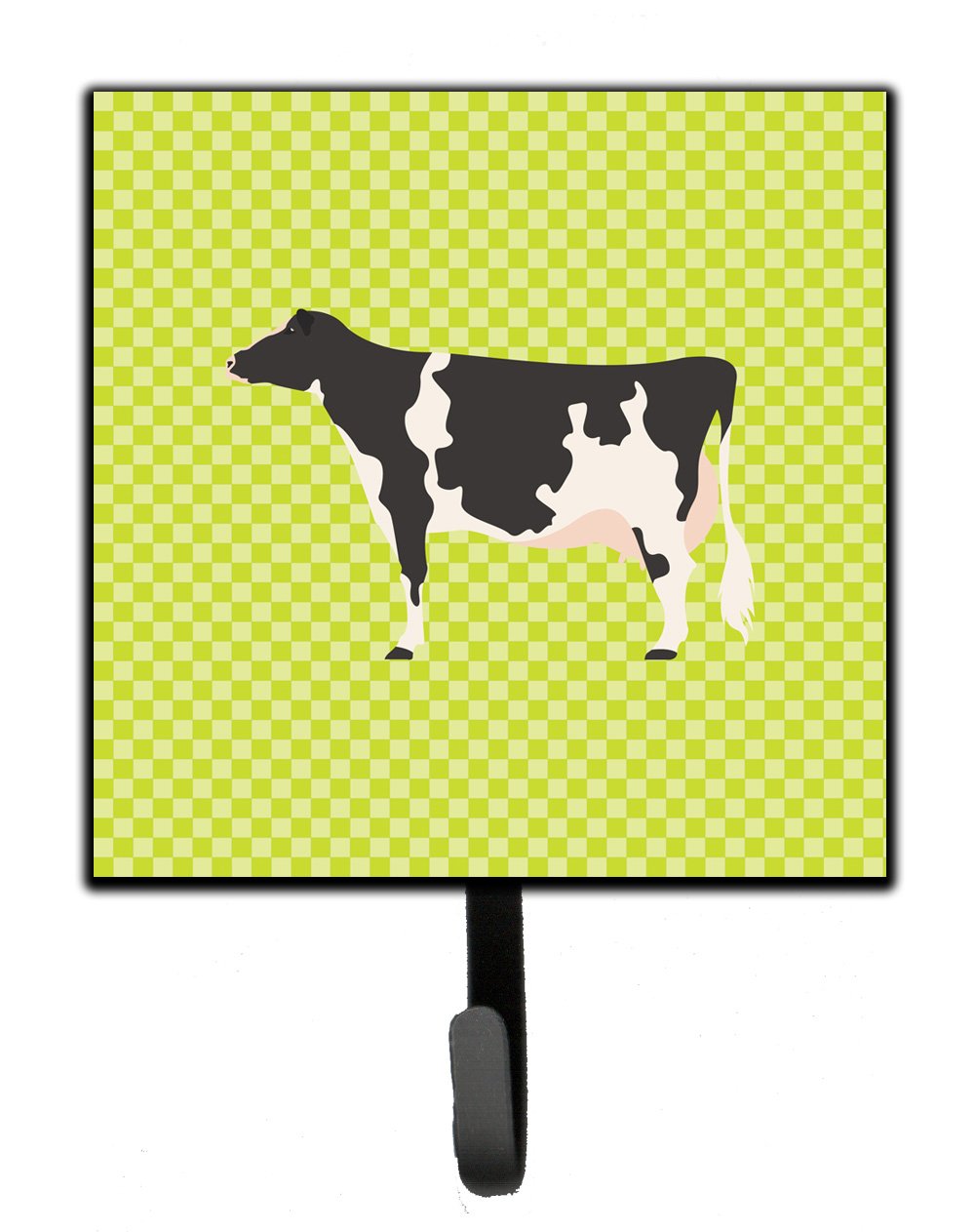 Holstein Cow Green Leash or Key Holder Wall Hooks, Key Hooks Holder, Coat Rack Wall Mount, Coat Hooks, Hooks for Hanging Keys, Towels, Aprons, Leashes