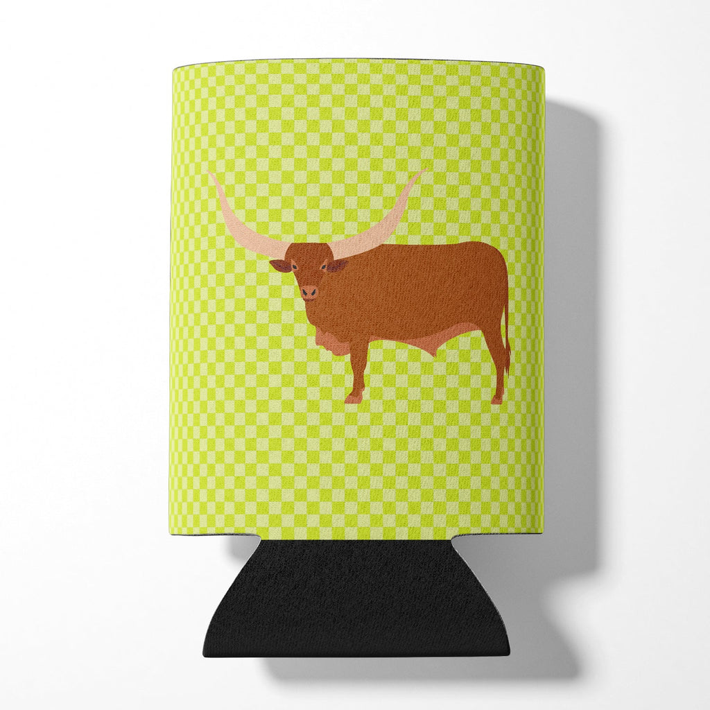 Ankole-Watusu Cow Green Can or Bottle Hugger Cooler Sleeve for Standard 12 oz Cans, Insulated Foam Beer & Soda Can Hugger Reusable