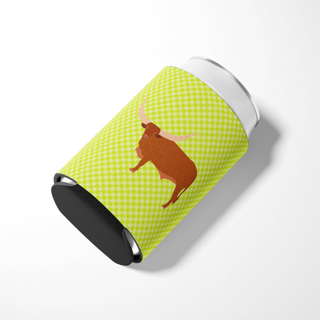 Ankole-Watusu Cow Green Can or Bottle Hugger Cooler Sleeve for Standard 12 oz Cans, Insulated Foam Beer & Soda Can Hugger Reusable