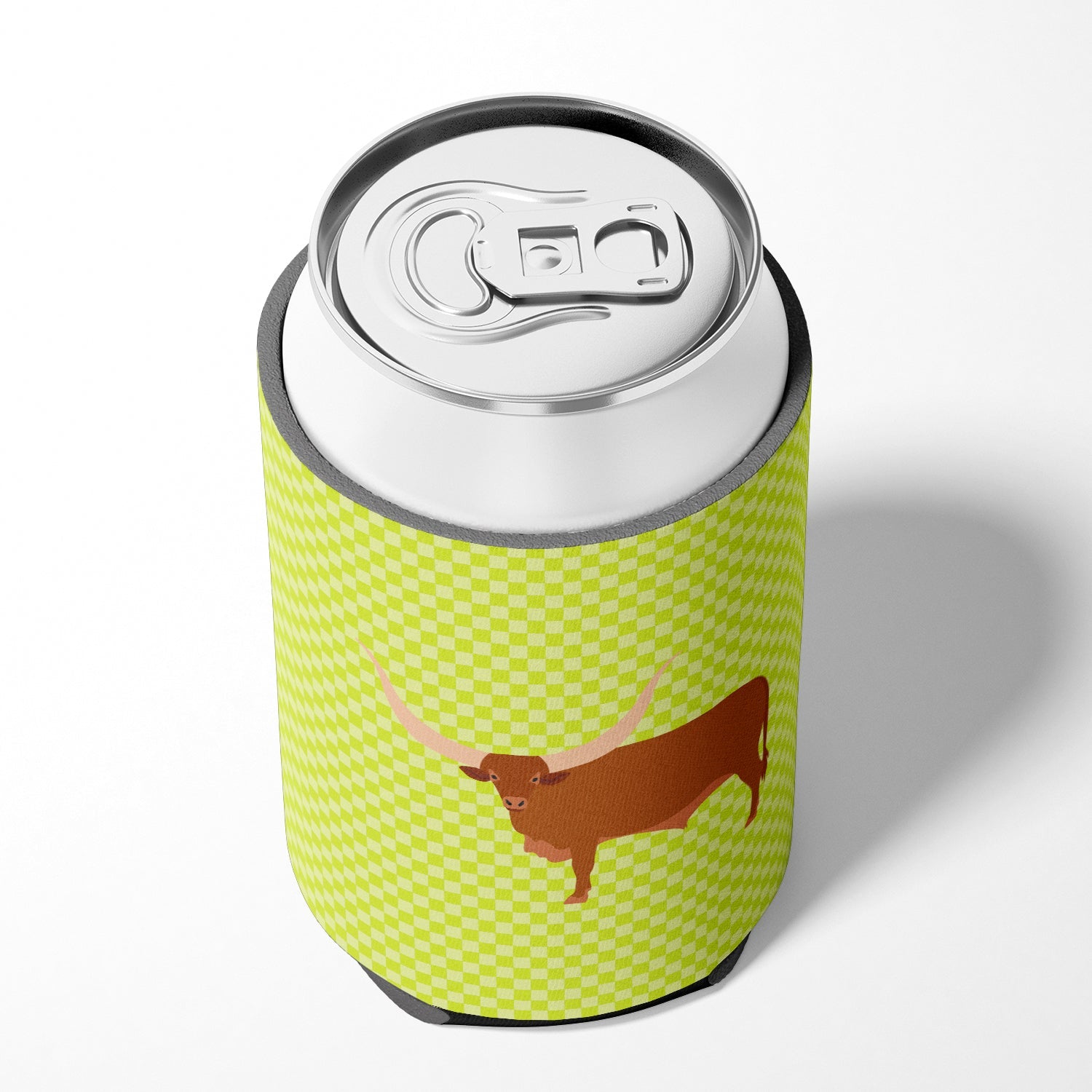 Ankole-Watusu Cow Green Can or Bottle Hugger Cooler Sleeve for Standard 12 oz Cans, Insulated Foam Beer & Soda Can Hugger Reusable