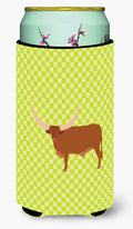 Ankole-Watusu Cow Green Tall Boy Hugger Can Cooler Sleeve Machine Washable Drink Collapsible Insulator Beverage Insulated Holder