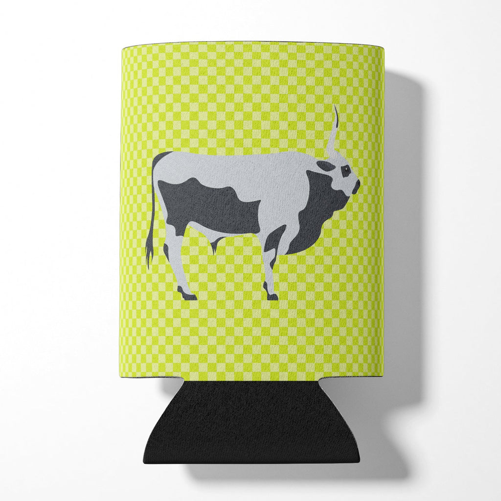 Hungarian Grey Steppe Cow Green Can or Bottle Hugger Cooler Sleeve for Standard 12 oz Cans, Insulated Foam Beer & Soda Can Hugger Reusable