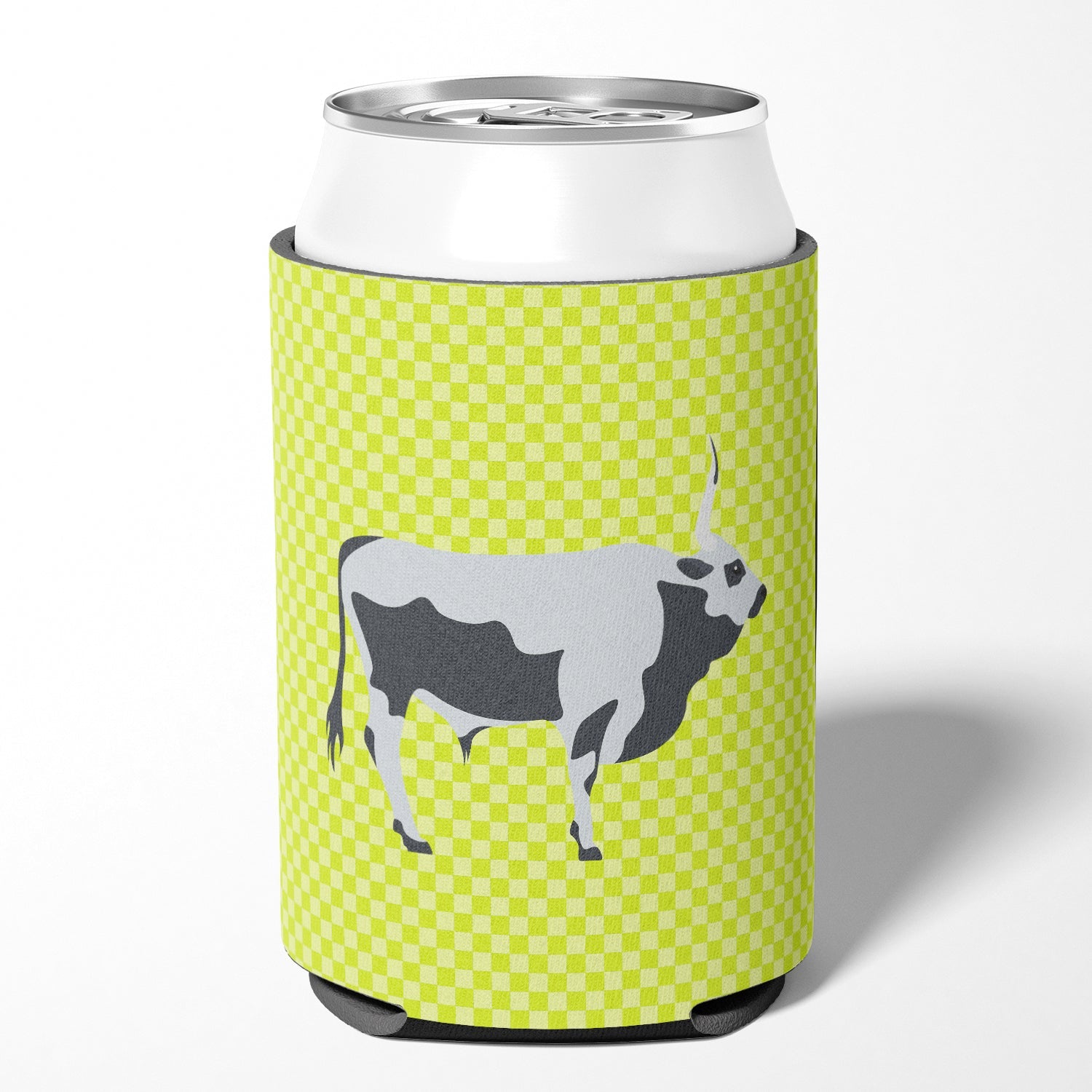 Hungarian Grey Steppe Cow Green Can or Bottle Hugger Cooler Sleeve for Standard 12 oz Cans, Insulated Foam Beer & Soda Can Hugger Reusable